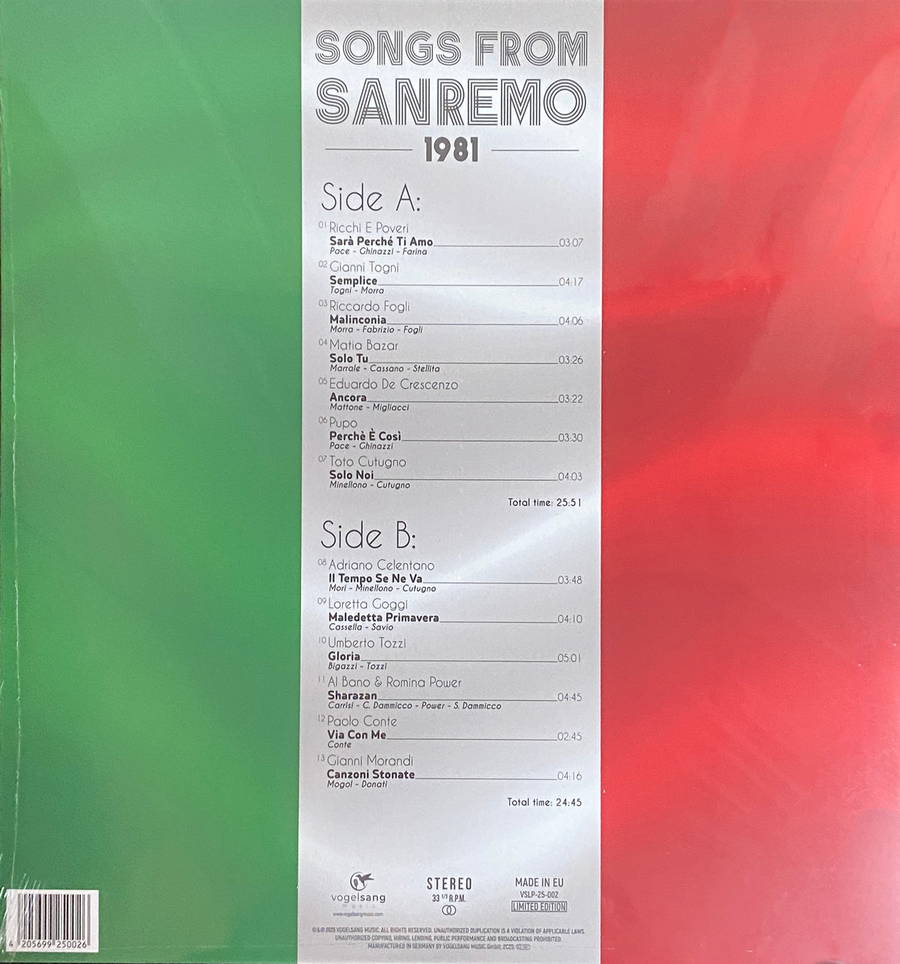 Various – Songs From Sanremo 1981